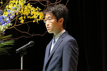 在校生代表の辞　高校生代表